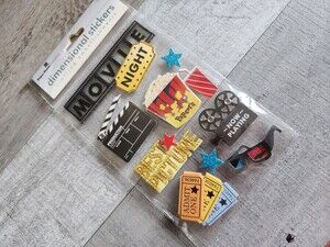 Movie Theater Stickers Paper House Dimensional Scrapbook Embellishments NEW #48
